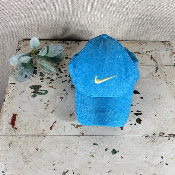 Nike > Vibrant Blue Hat with Yellow Swoosh M/L - Picture 1 of 5